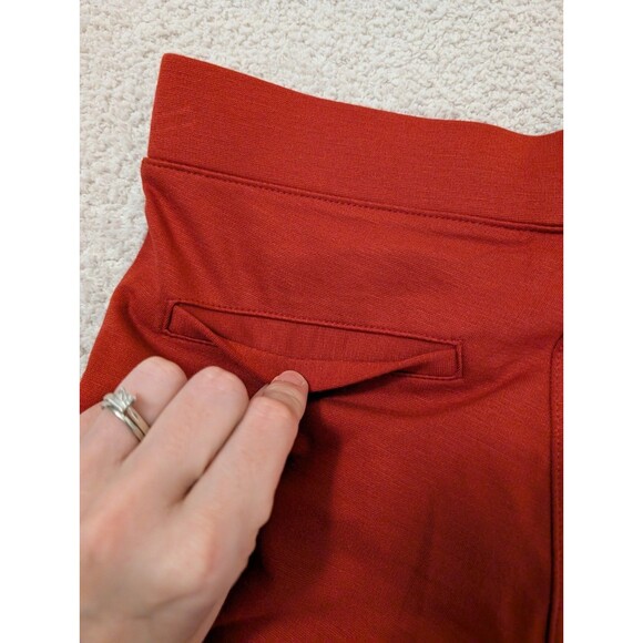NWT IMAN Sz XS Short Red Rich Stretchy Super Soft Pull-On Flat Trousers Pants - Picture 14 of 14